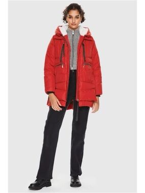 Orolay 092 Universe Red Thickened Down Puffer Jacket Warm Hooded Coat Womens S